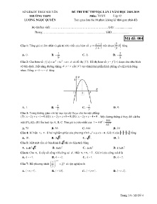 Đề thi thử THPTQG lần 2 năm học 2018-2019 môn Toán Lớp 12 - Mã đề 004 - Trường THPT Lương Ngọc Quyến