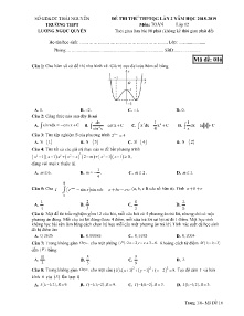 Đề thi thử THPTQG lần 2 năm học 2018-2019 môn Toán Lớp 12 - Mã đề 016 - Trường THPT Lương Ngọc Quyến