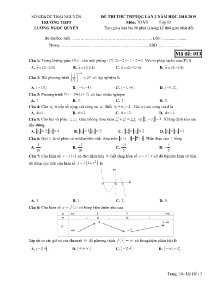 Đề thi thử THPTQG lần 2 năm học 2018-2019 môn Toán Lớp 12 - Mã đề 013 - Trường THPT Lương Ngọc Quyến