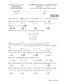Đề thi thử THPTQG lần 2 năm học 2018-2019 môn Toán Lớp 12 - Mã đề 024 - Trường THPT Lương Ngọc Quyến