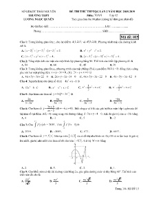 Đề thi thử THPTQG lần 2 năm học 2018-2019 môn Toán Lớp 12 - Mã đề 015 - Trường THPT Lương Ngọc Quyến