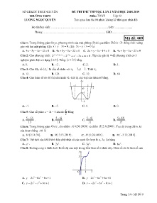 Đề thi thử THPTQG lần 2 năm học 2018-2019 môn Toán Lớp 12 - Mã đề 009 - Trường THPT Lương Ngọc Quyến