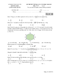 Đề thi thử THPTQG lần 2 năm học 2018-2019 môn Toán Lớp 12 - Mã đề 020 - Trường THPT Lương Ngọc Quyến