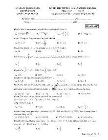 Đề thi thử THPTQG lần 2 năm học 2018-2019 môn Toán Lớp 12 - Mã đề 017 - Trường THPT Lương Ngọc Quyến