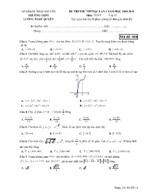 Đề thi thử THPTQG lần 2 năm học 2018-2019 môn Toán Lớp 12 - Mã đề 018 - Trường THPT Lương Ngọc Quyến