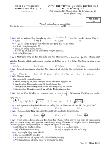 Đề thi thử THPTQG lần 2 năm học 2018-2019 môn Vật Lí - Mã đề 132 - Trường THPT Yên Lạc 2 (Có đáp án)