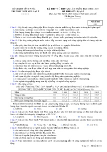 Đề thi thử THPTQG lần 3 năm học 2018-2019 môn Địa Lí - Mã đề 132 - Trường THPT Yên Lạc 2 (Có đáp án)