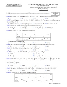 Đề thi thử THPTQG Lần 3 năm học 2018 - 2019 môn Toán - Mã đề 104 - Trường THPT Yên Lạc 2