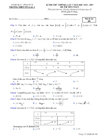 Đề thi thử THPTQG Lần 3 năm học 2018 - 2019 môn Toán - Mã đề 108 - Trường THPT Yên Lạc 2