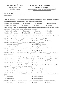 Đề thi thử THPTQG năm 2019 lần 1 môn Tiếng Anh - Trường THPT Chuyên Trần Phú (Có đáp án)