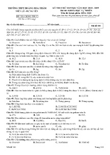 Đề thi thử THPTQG năm học 2018-2019 môn Hóa Học - Mã đề 101 - Trường THPT Hoàng Hoa Thám (Có đáp án)