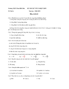 Đề thi thử tốt nghiệp THPT năm học 2018-2019 môn Vật Lý - Trường THPT Phan Bội Châu