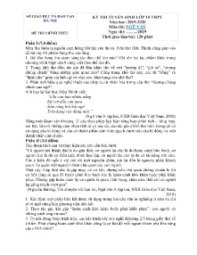 Đề thi tuyển sinh Lớp 10 THPT môn Ngữ Văn năm học 2019-2020 - Sở GD&ĐT Hà Nội (Có đáp án)