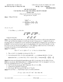 Đề thi tuyển sinh vào trường THPT Chuyên năm 2019 môn Toán - Trường Đại Học Sư Phạm Hà Nội