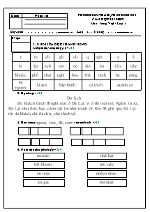 Phiếu kiểm tra định kì cuối kì I năm học 2018-2019 môn Tiếng Việt Lớp 1